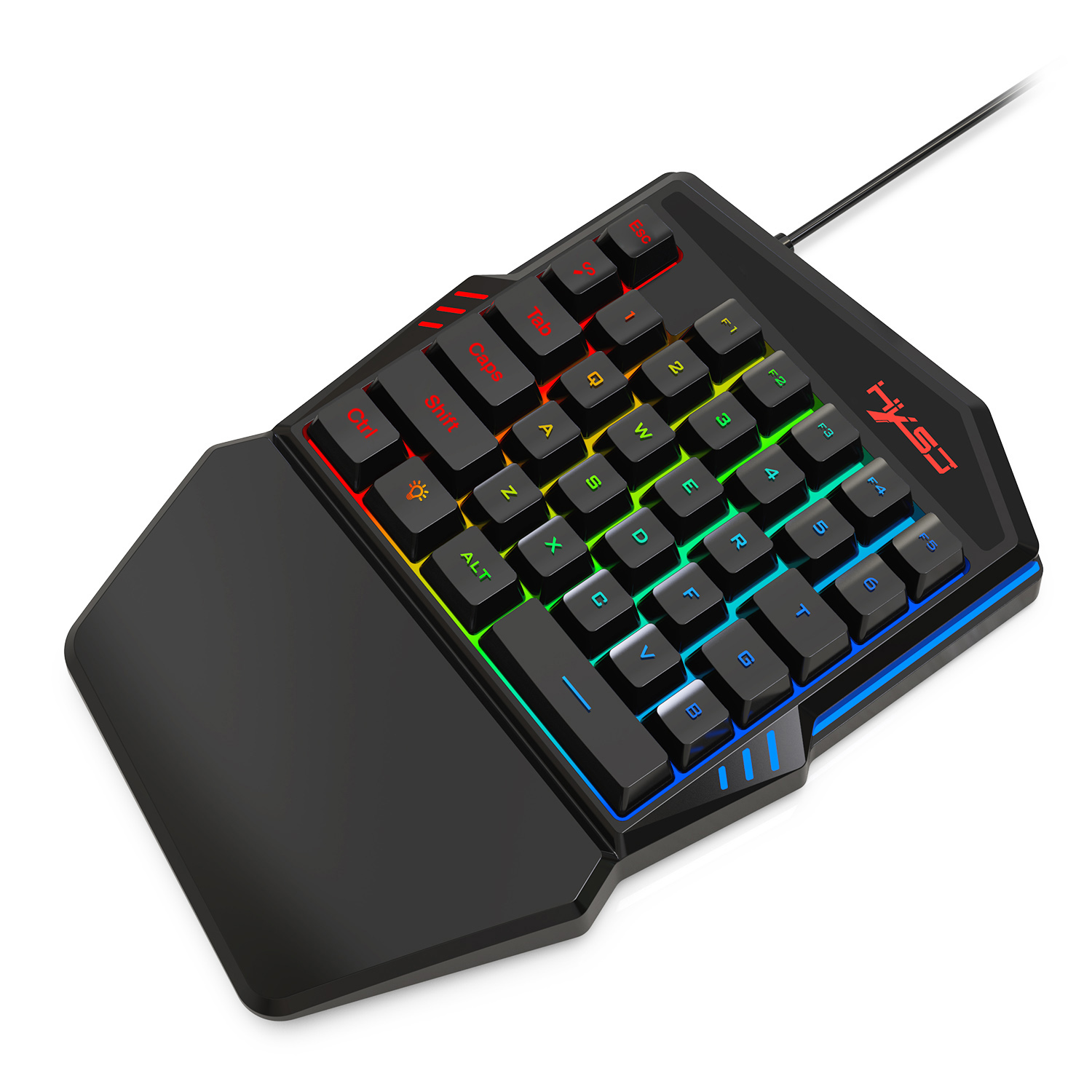 Gaming Keyboard Half - HXSJ V100 V100-2 35คีย์บอร์ดมือเดียว LED Backlight