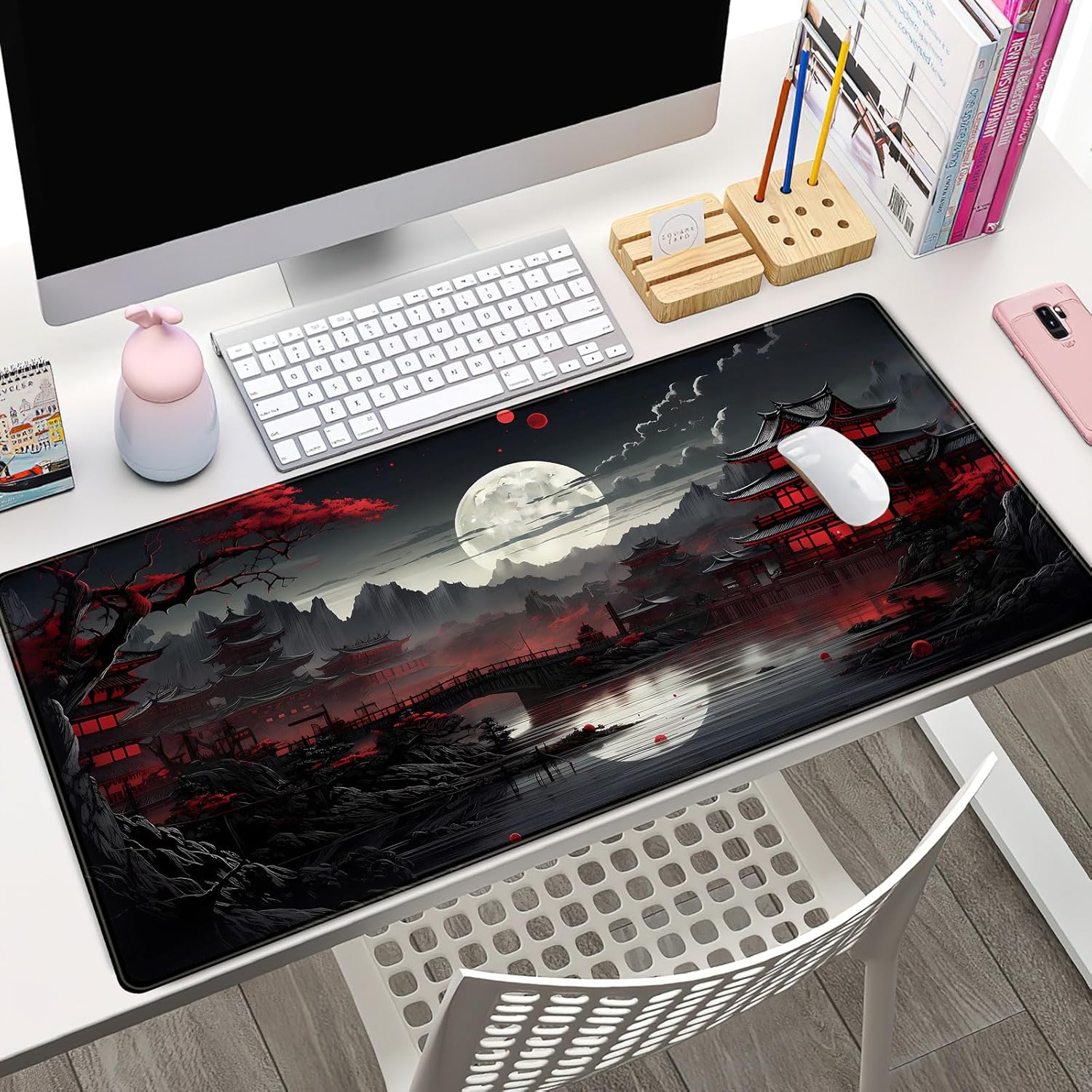 Gaming Keyboard Mouse - ญี่ปุ่นโต๊ะRiverside Full Moon Desk Padเมาส์ขนาดใหญ่Pad Gaming