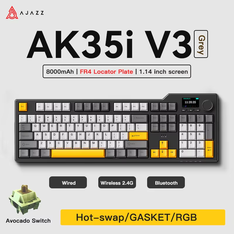 Gaming Keyboard And Mouse Combo Wireless - คีย์บอร์ดเกมมิ่ง Ajazz AK35I V3/V4 MAX แบบ