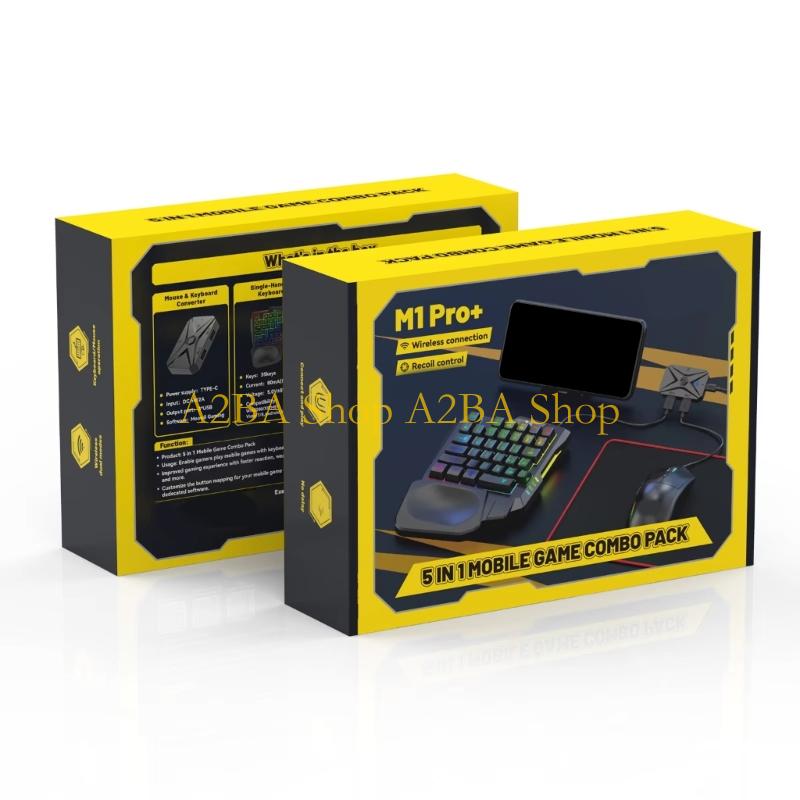Gaming Keyboard And Mouse Converter For Mobile - A2BA คีย์บอร์ดไร้สายและตัวแปลงเมาส์สำหรับเล่นเกม Quick แบบพกพา Travel Friendly