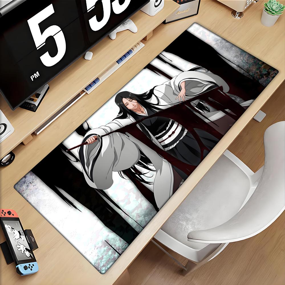 Gaming Keyboard Higround - แผ่นรองเมาส์ขนาดใหญ่สีดำสีขาวอะนิเมะ BLEACH เมาส์เสื่อเกมอุปกรณ์เสริมสำนักงานเกมเมอร์คีย์บอร์ดโต๊ะแผ่นรองเมาส์อูโนฮะ รีสึ
