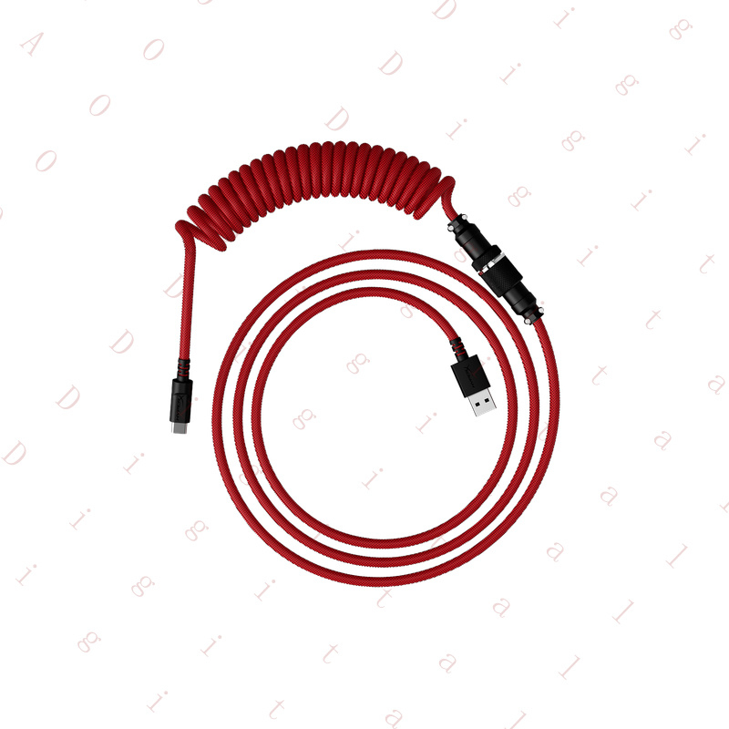 Coiled Usb Cable - GO- สำหรับสายเคเบิลแบบขด HyperX USB-C สีแดง-ดำ