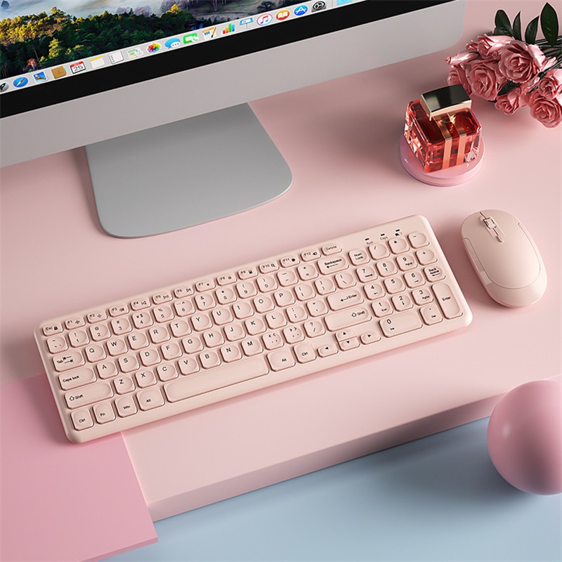 Gaming Keyboard And Mouse Combo Wireless - แฟชั่นคีย์บอร์ดไร้สายและเมาส์ Combo Gamer คีย์บอร์ดเงียบชุดเมาส์ Ultra Thin