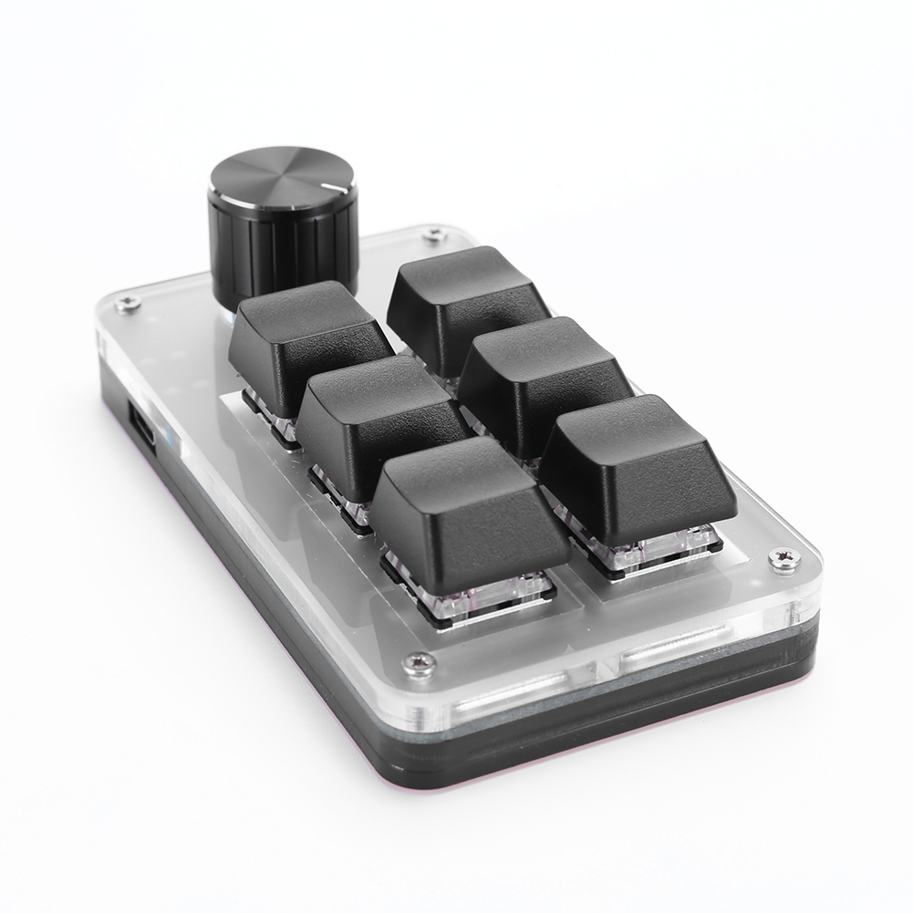 Gaming Keyboard 1 Hand - คีย์บอร์ดเกมมิ่งแบบกลไก 6 ปุ่ม 1 ลูกบิด ใช้งานมือเดียว