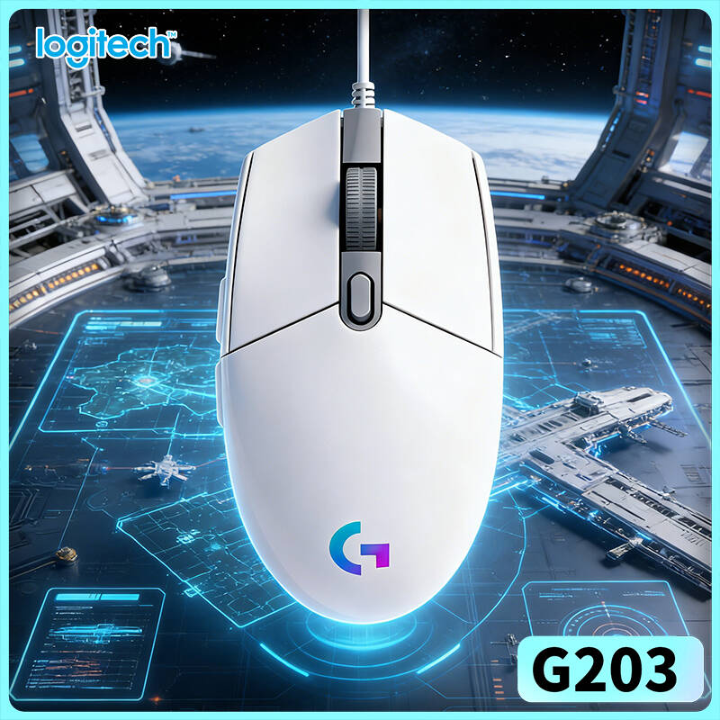 Logitech Mouse G203 - เมาส์เกมมิ่งแบบมีสาย Logitech G203 ความละเอียด 200-8000 DPI