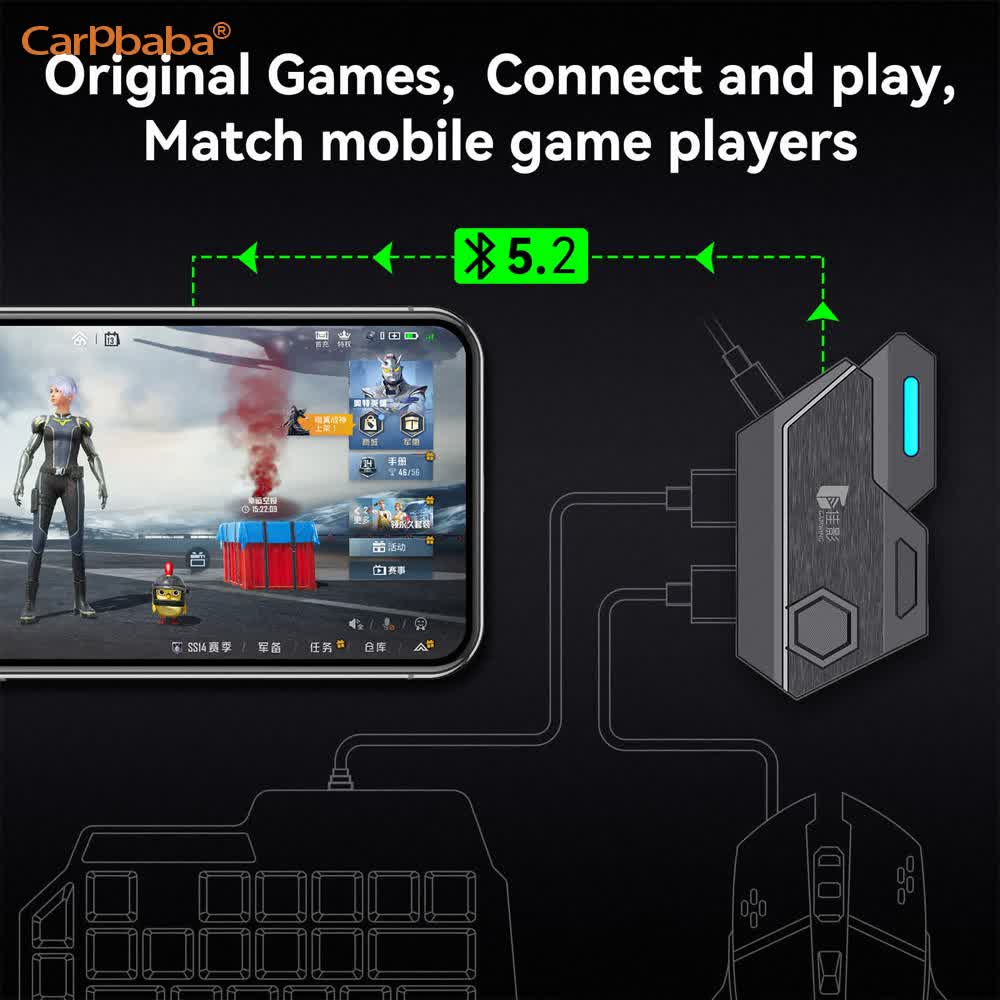 Gaming Keyboard And Mouse Converter For Mobile - ตัวแปลงเมาส์และคีย์บอร์ด Mix SE/Lite อุปกรณ์เสริมสำหรับเกมมืออาชีพ ช่วยเพิ่มความเร็วในการตอบสนองสำหรับเกม PUBG