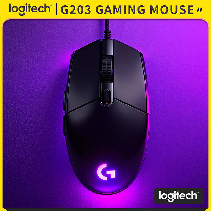 Logitech Mouse G203 - เมาส์เกมมิ่ง Logitech G203 LIGHTSYNC RGB 8000