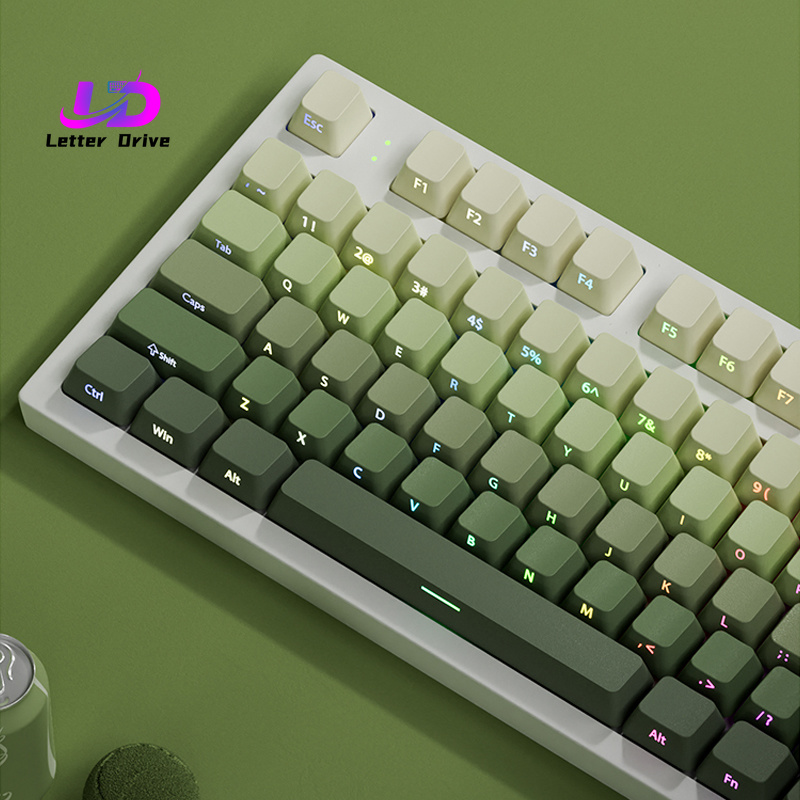 Gaming Keyboard Typewriter - คีย์แคป 135 ปุ่ม Cherry Profile สีเขียว