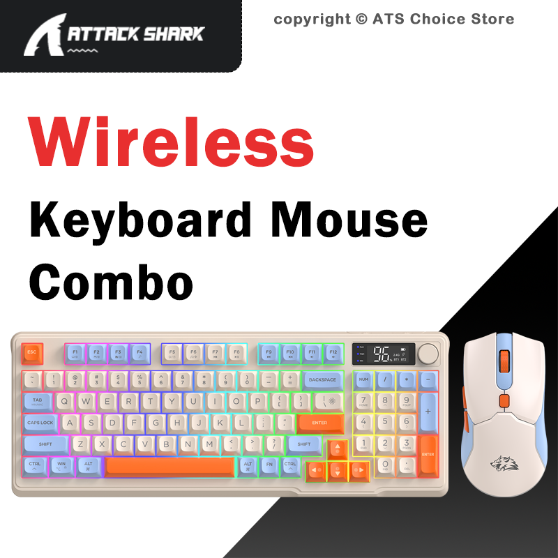 Gaming Keyboard And Mouse Combo Wireless - ชุดคีย์บอร์ดและเมาส์ไร้สาย FREEWOLF T96, ชุดคีย์บอร์ดและเมาส์ RGB 96