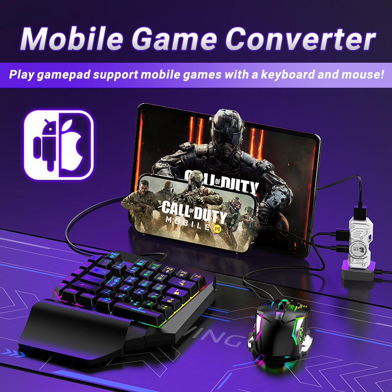 Gaming Keyboard Extension - ชุดแปลงเกมมือถือ Mobilador Gamer Kit คีย์บอร์ดและเมาส์คอมโบ คีย์บอร์ดเกมมิ่ง