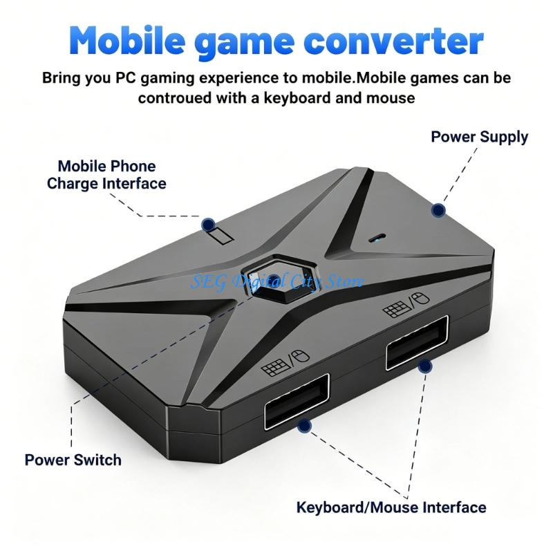 Gaming Keyboard And Mouse Converter For Mobile - U75B คีย์บอร์ดเกมมือถือ เมาส์ อะแดปเตอร์สำหรับอุปกรณ์ต่างๆ ติดตั้งง่าย ควบคุมความแม่นยำแบบพกพา