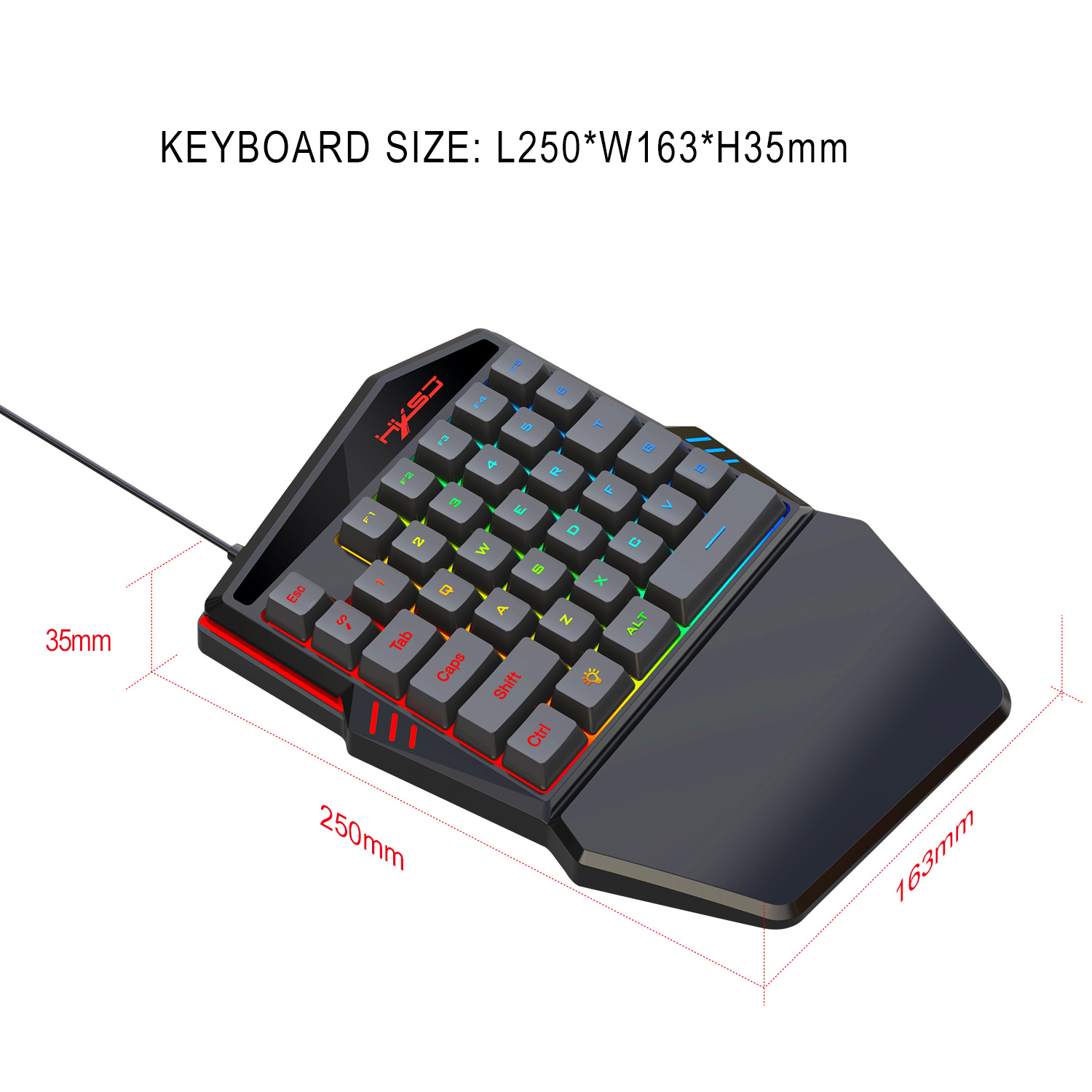 HXSJ V100 V100-2 35คีย์บอร์ดมื - Gaming Keyboard Half บทวิจารณ์และราคา