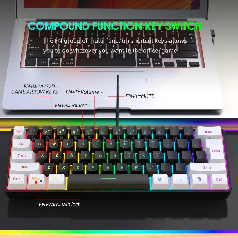 ชุดคีย์บอร์ดและเมาส์ 60% สำหรั - Gaming Keyboard And Mouse Combo Wireless บทวิจารณ์และราคา
