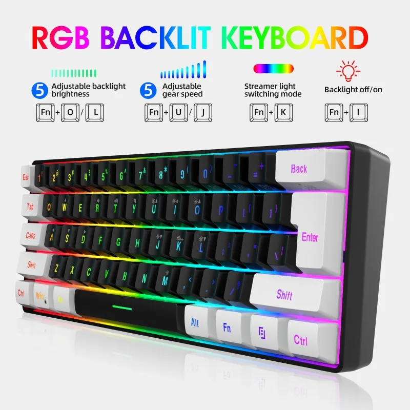 ชุดคีย์บอร์ดและเมาส์ 60% สำหรั - Gaming Keyboard And Mouse Combo Wireless บทวิจารณ์และราคา