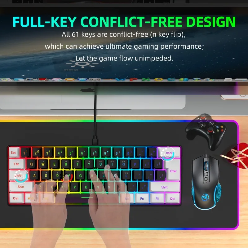 ชุดคีย์บอร์ดและเมาส์ 60% สำหรั - Gaming Keyboard And Mouse Combo Wireless บทวิจารณ์และราคา