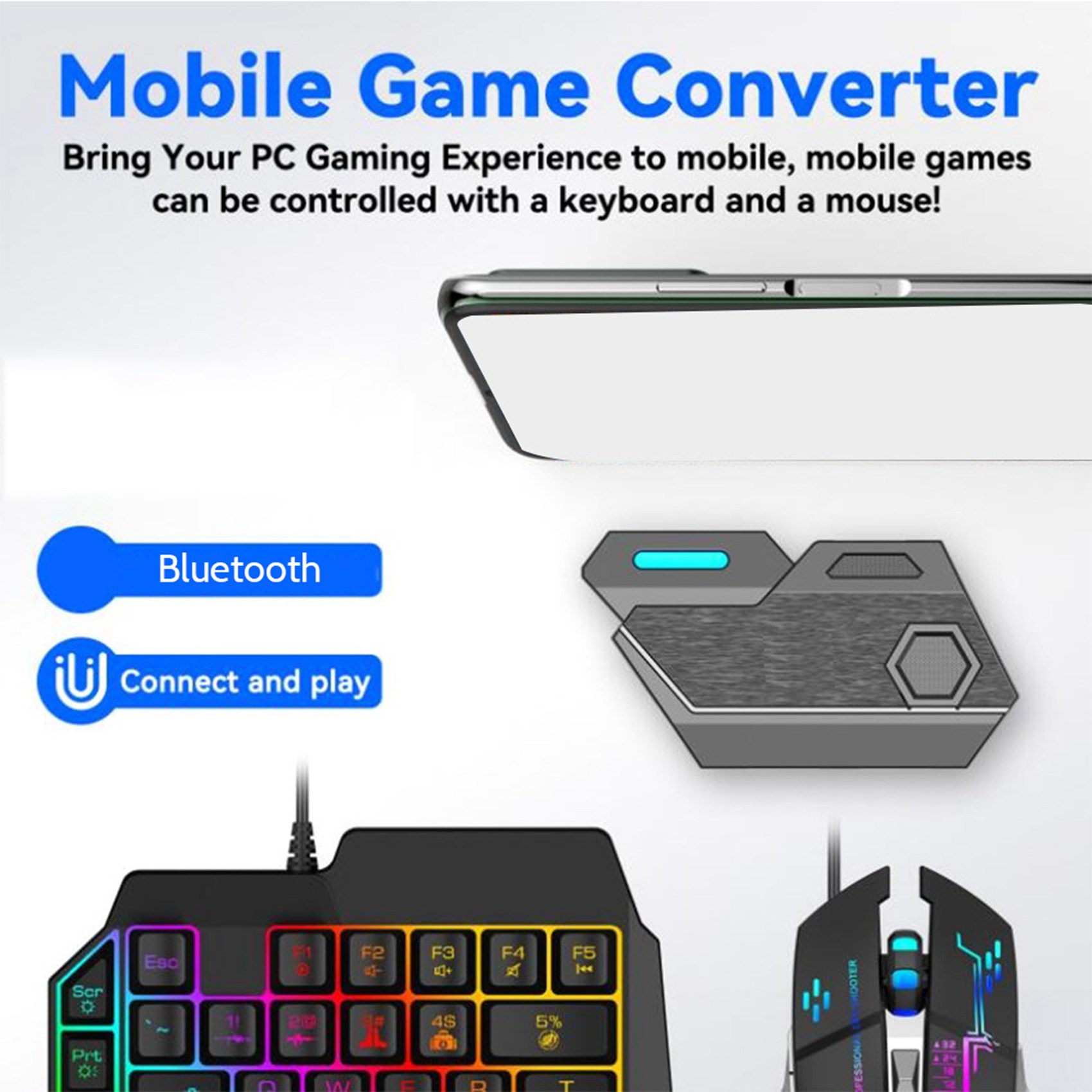 ONNL เกมแพดมือถือ PUBG คอนโทรล - Gaming Keyboard And Mouse Converter For Mobile บทวิจารณ์และราคา