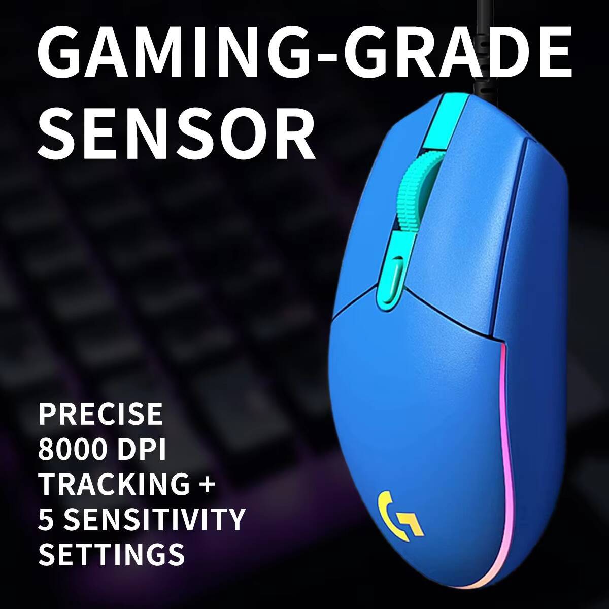 เมาส์เกมมิ่ง Logitech G203 LIG - Logitech Mouse G203 บทวิจารณ์และราคา