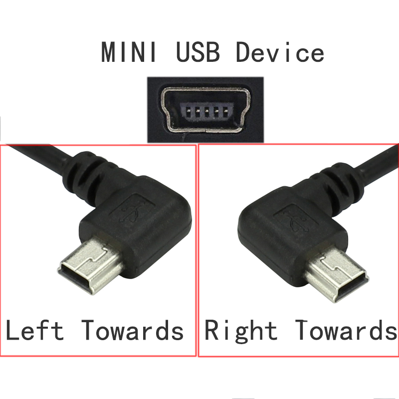 MINI USB 5Pin 90องศาซ้ายหรือขว - Coiled Usb Cable บทวิจารณ์และราคา