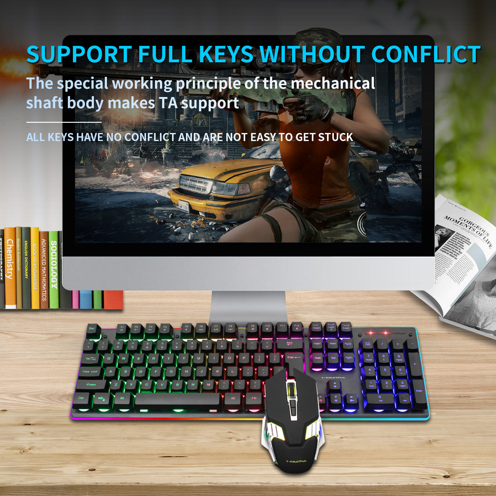 104 คีย์ RGB คอมพิวเตอร์ไร้สาย - Gaming Keyboard And Mouse Combo Wireless บทวิจารณ์และราคา