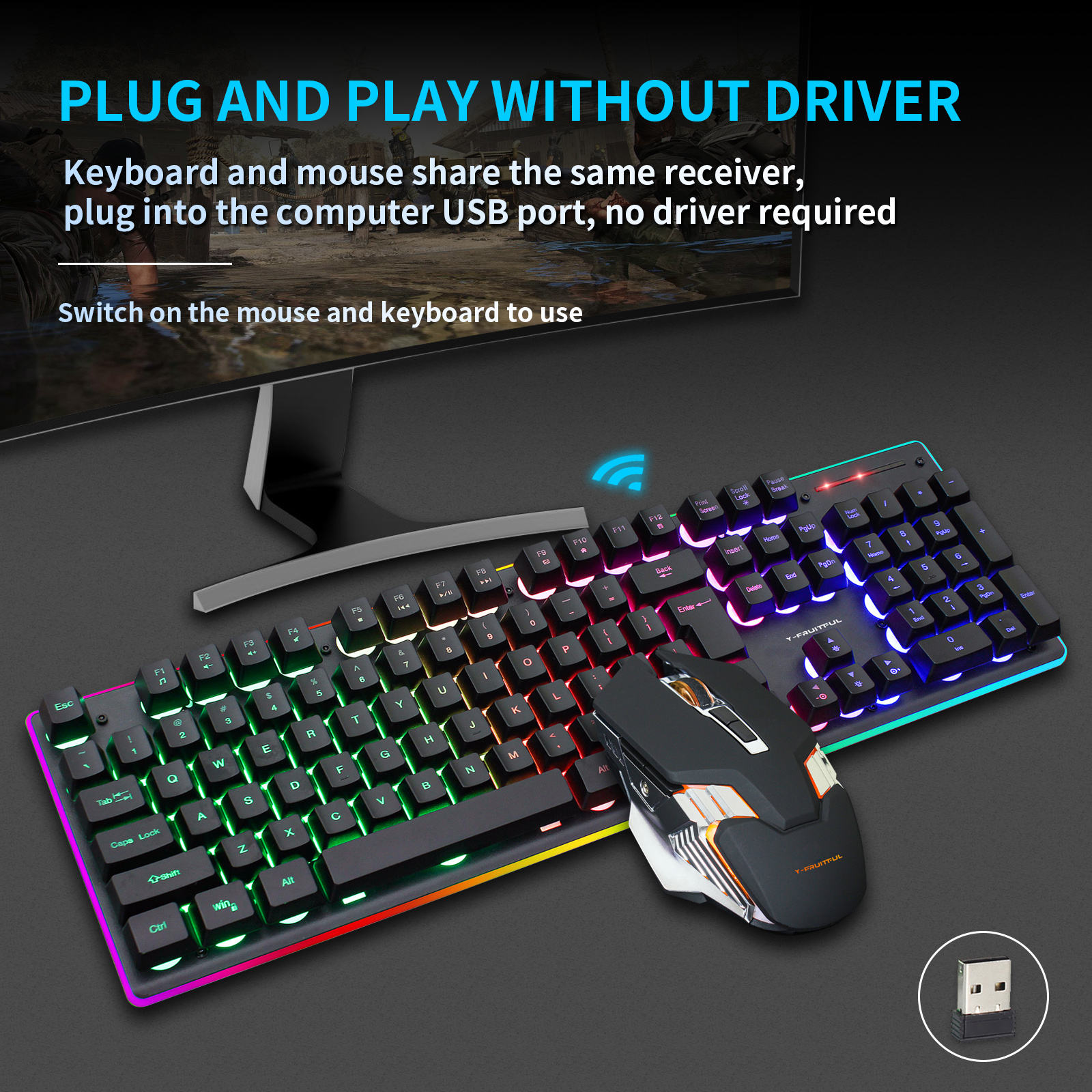 104 คีย์ RGB คอมพิวเตอร์ไร้สาย - Gaming Keyboard And Mouse Combo Wireless บทวิจารณ์และราคา