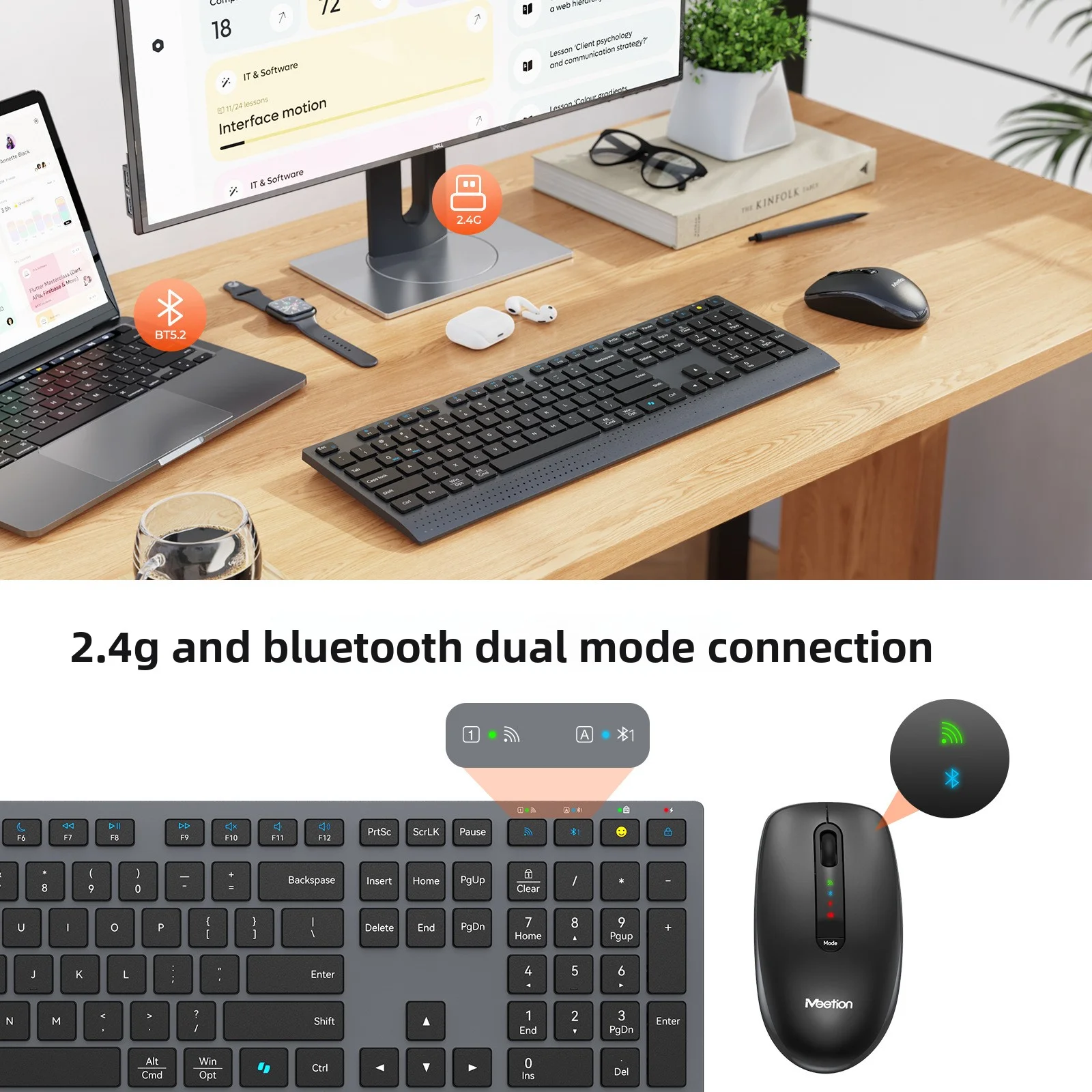 ชุดคีย์บอร์ดและเมาส์ไร้สายแบบด - Gaming Keyboard And Mouse Combo Wireless บทวิจารณ์และราคา