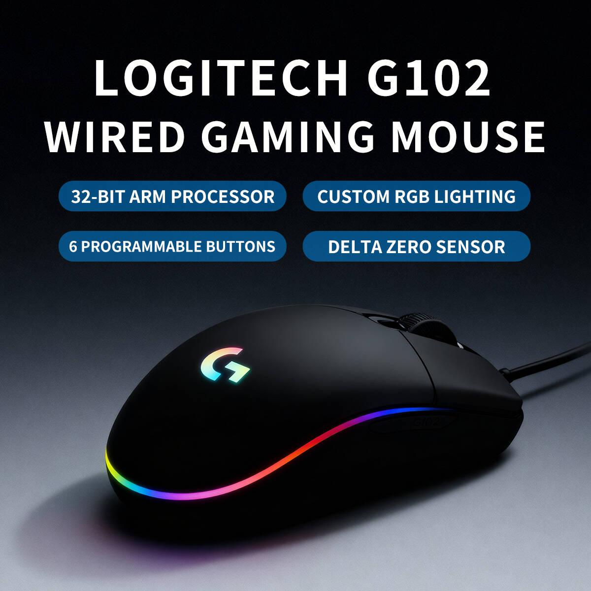 G102 Logitech G203 RGB เกมมิ่ง - Logitech Mouse G203 บทวิจารณ์และราคา