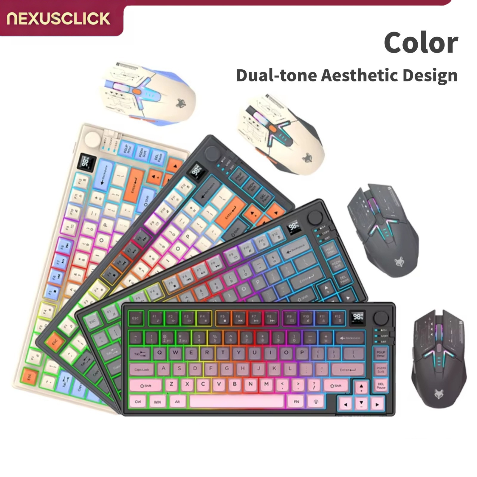 NexusClick คีย์บอร์ดและเมาส์แบ - Gaming Keyboard And Mouse Combo Wireless บทวิจารณ์และราคา