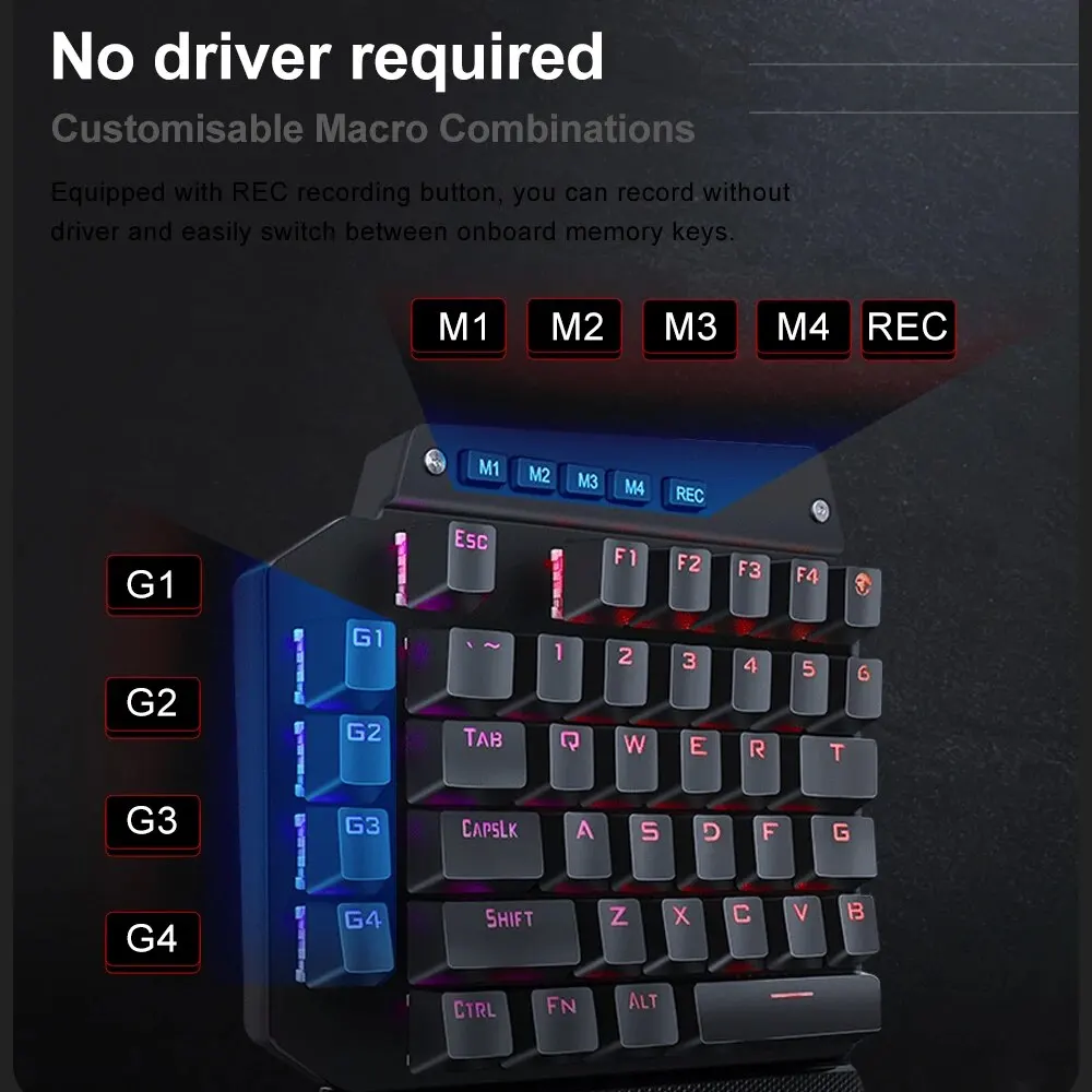 E-YOOSO K700 RGB One-handed Me - Gaming Keyboard 1 Hand บทวิจารณ์และราคา