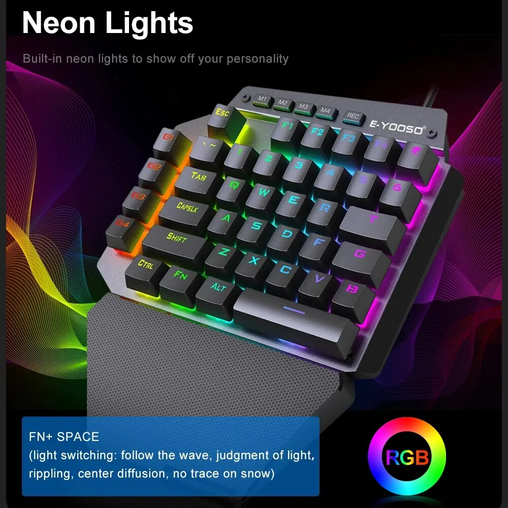 E-YOOSO K700 RGB One-handed Me - Gaming Keyboard 1 Hand บทวิจารณ์และราคา