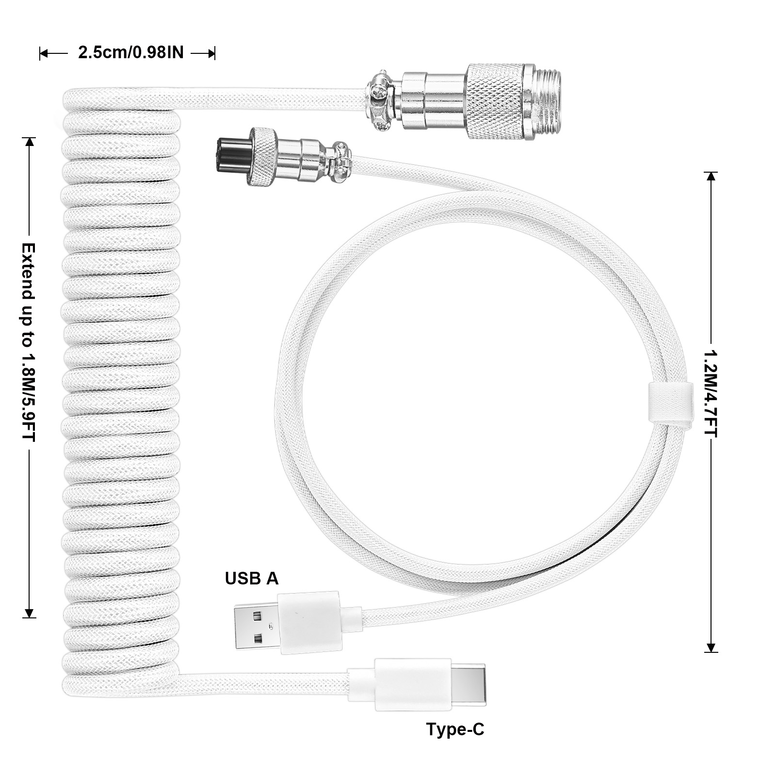 สายเคเบิลแบบขดสำหรับคีย์บอร์ดแ - Coiled Usb Cable บทวิจารณ์และราคา